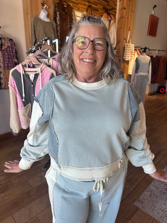 Frayed Long Sleeve Sweatshirt (eesome)