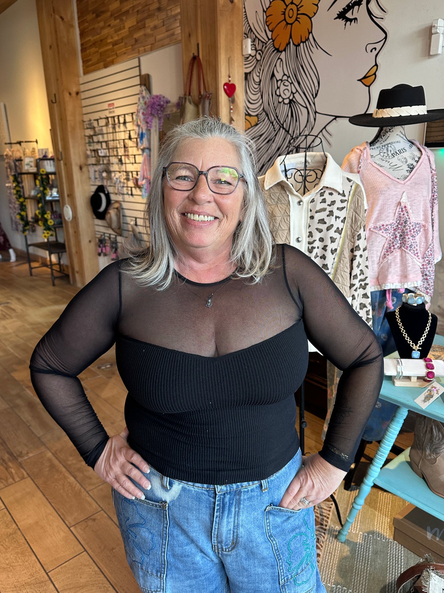 Sheer Long Sleeve Shirt