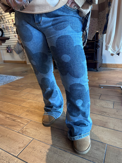 Floral Boot Cut Jeans (OLI&HALI)