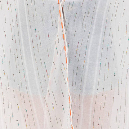 COLORED STITCH TRIM AND TASSEL KIMONO.