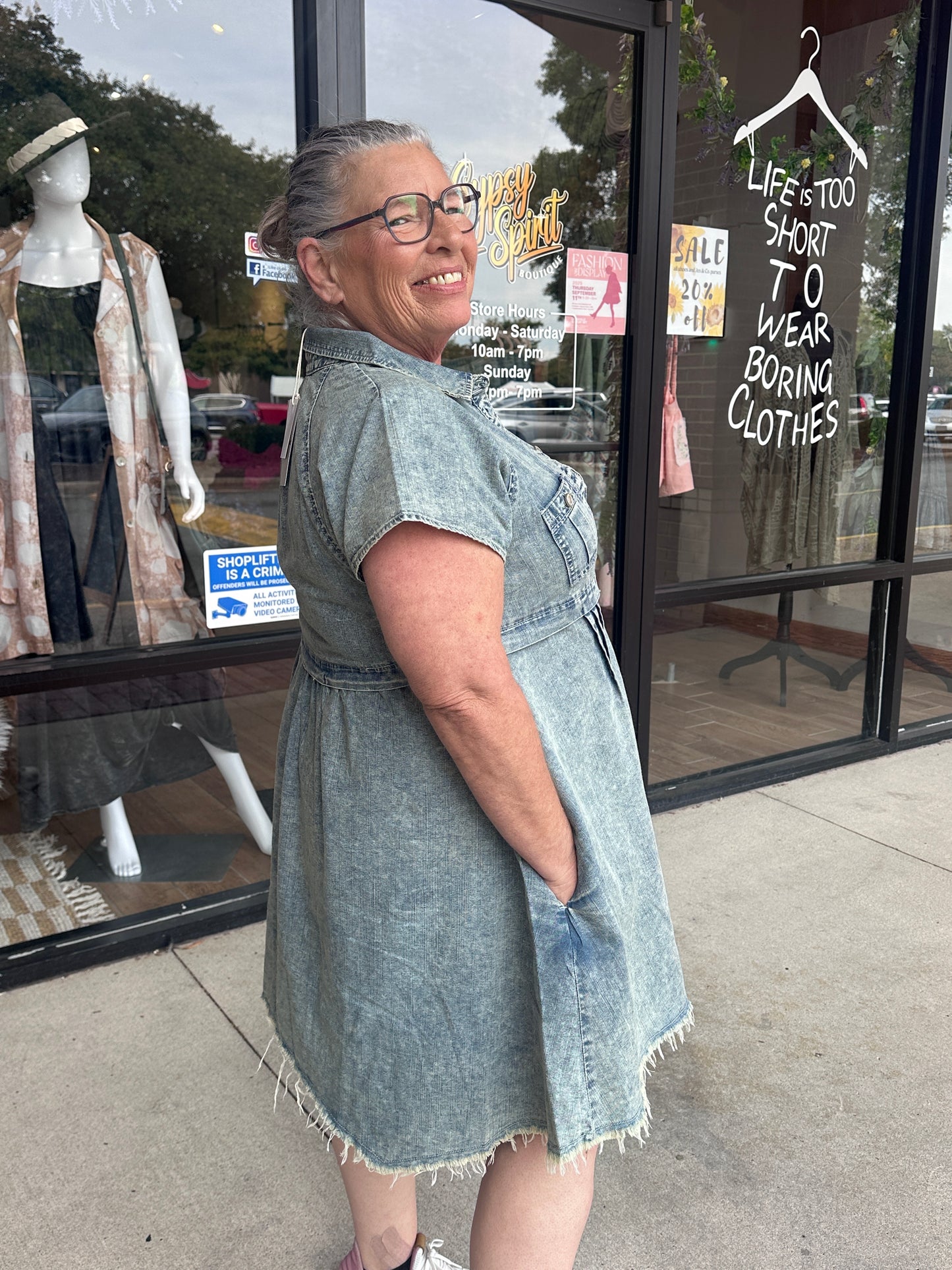 Lydia Raw Edge Denim Dress
