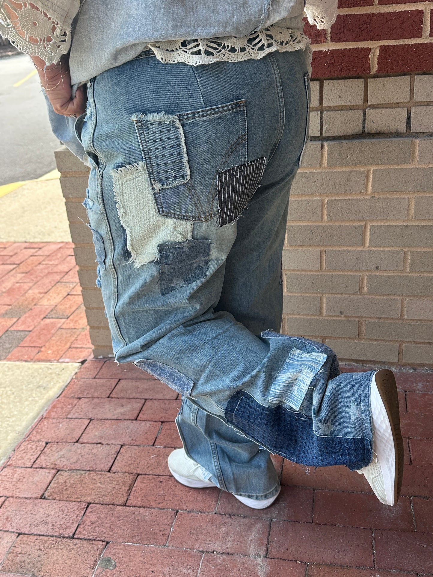 Lydia Patchwork Distressed Jeans (OLI&HALI)