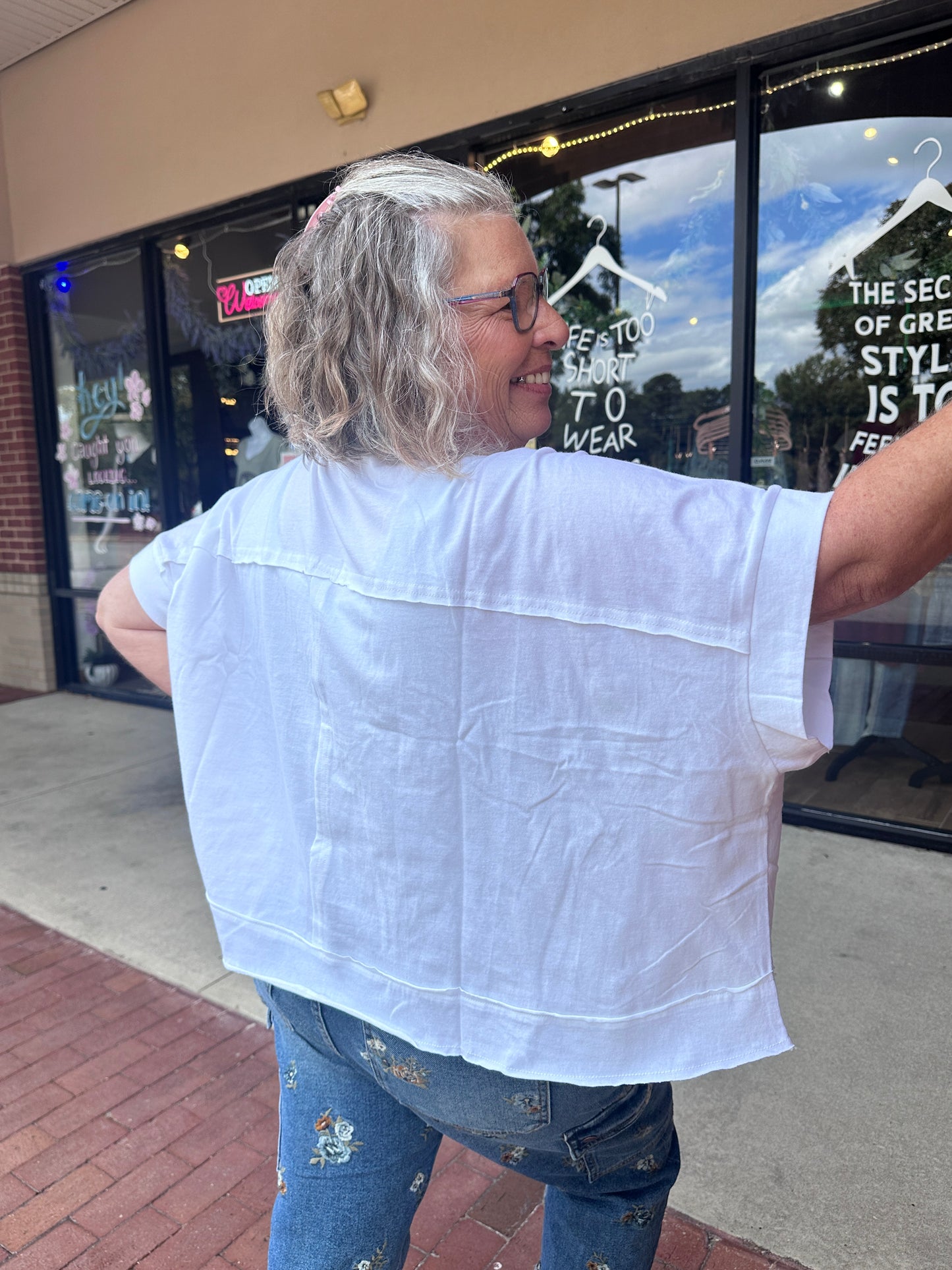 Exposed Seam Raw Hem Shirt