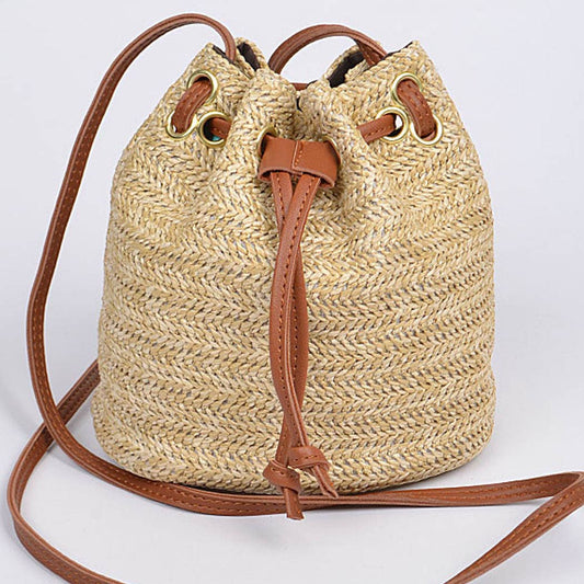 Whole Straw Shoulder Strap Tote Bag