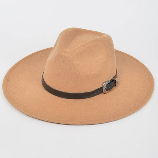 Leather Buckle Detail Fedora.