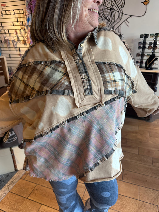 Mixed Bleached Fabric Long Sleeve (OLI&HALI)