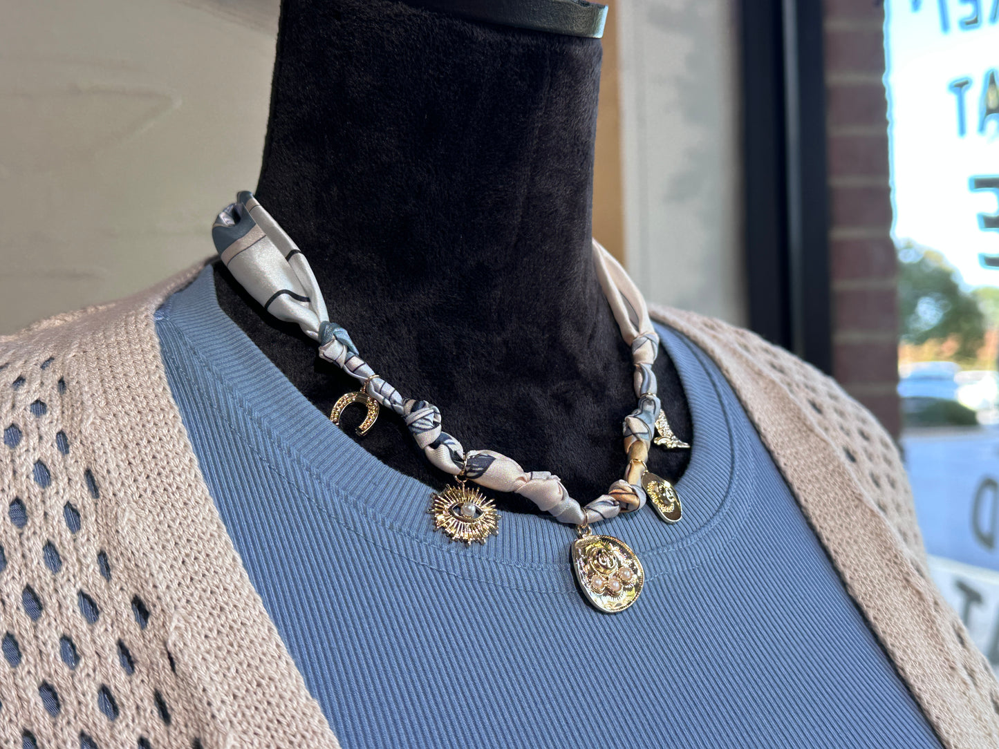 Blue Heart Charm Necklace