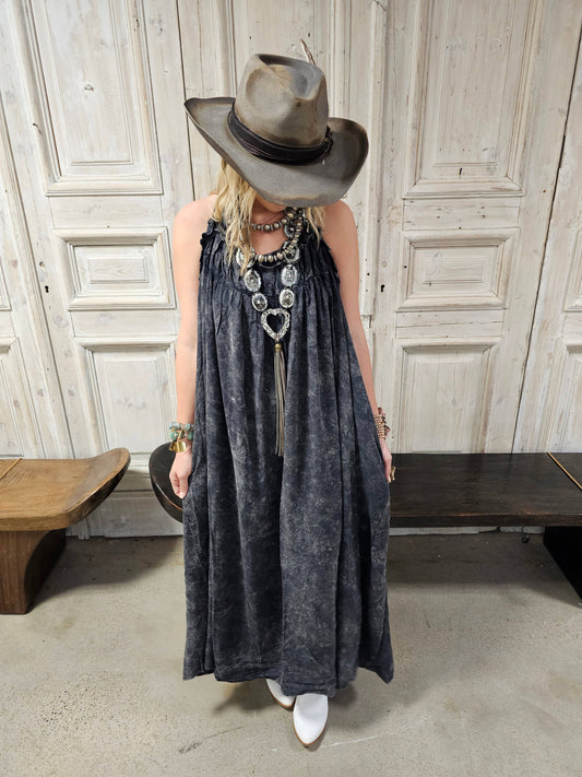 Black Tuck Strap Dress