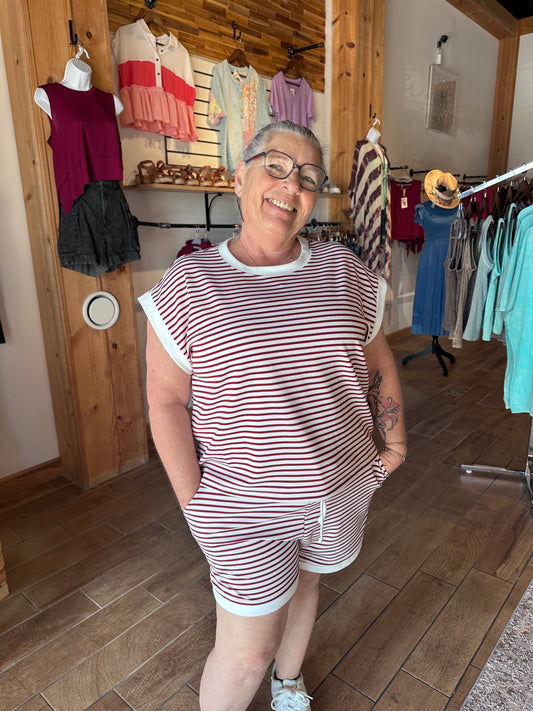 Striped Short Set (Zenana)