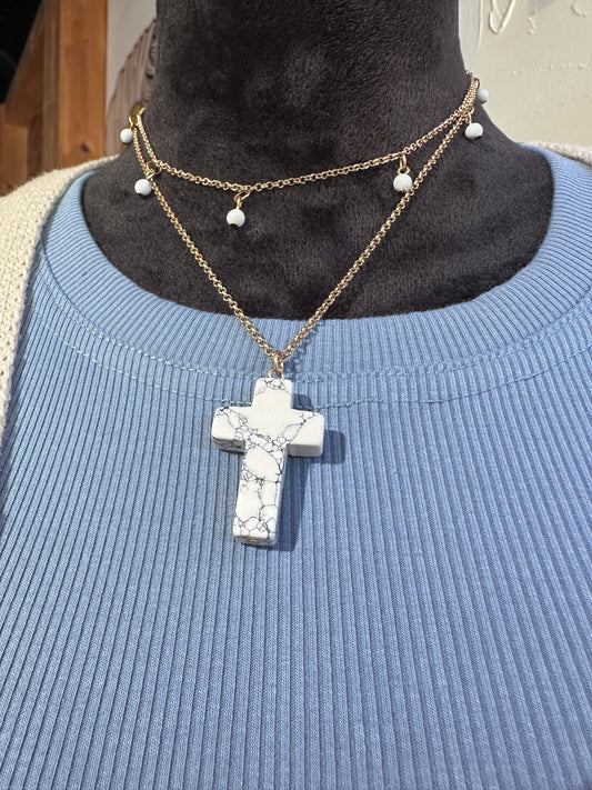 Cross Stone Necklace