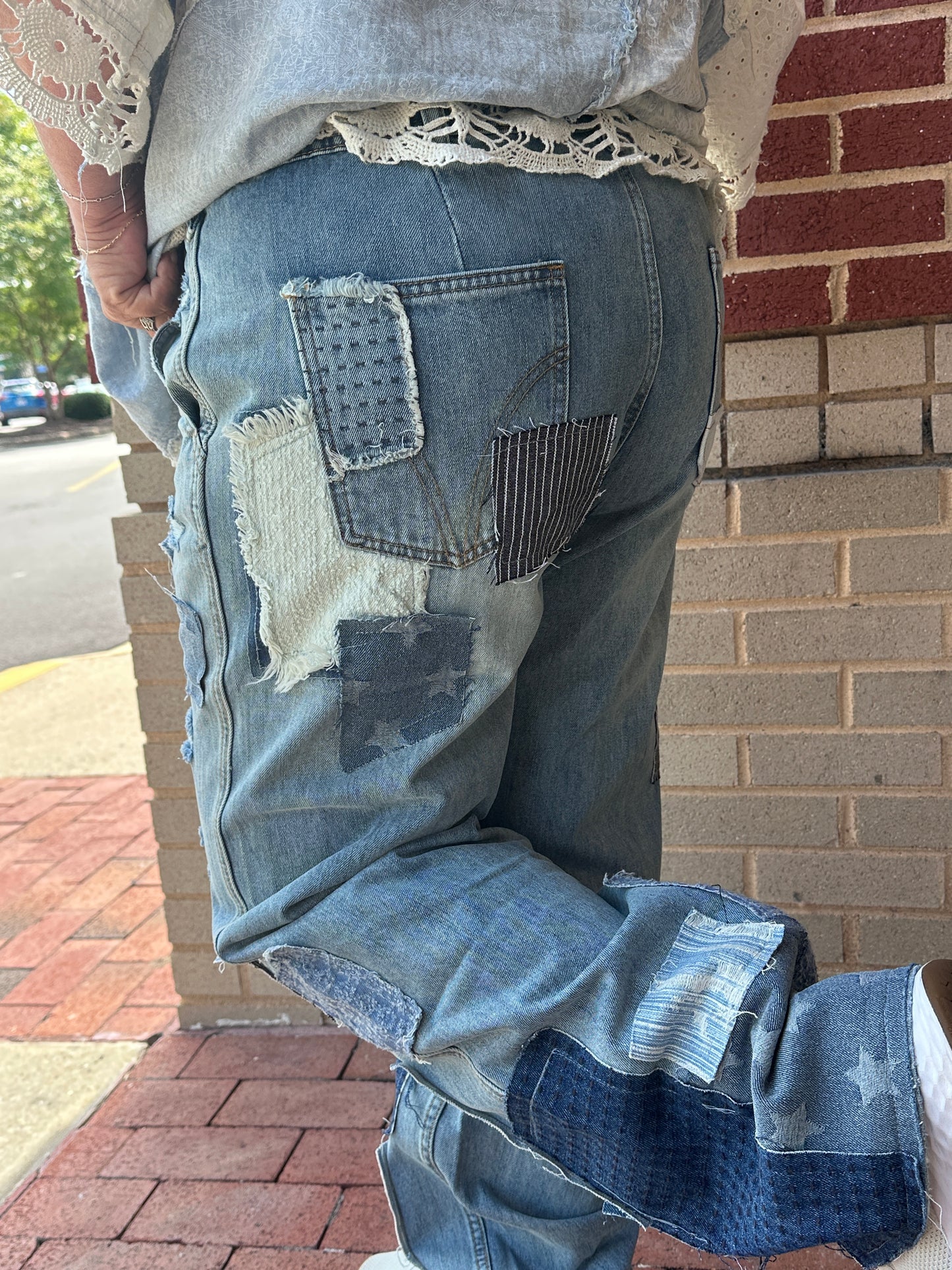 Lydia Patchwork Distressed Jeans (OLI&HALI)