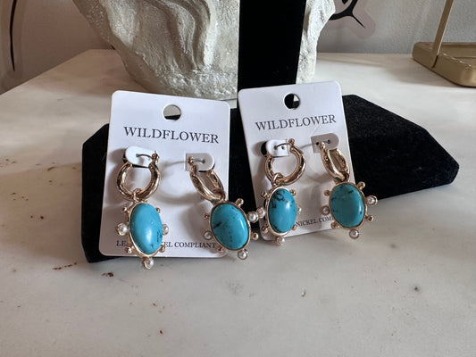 Gold Earrings with Pearl tips