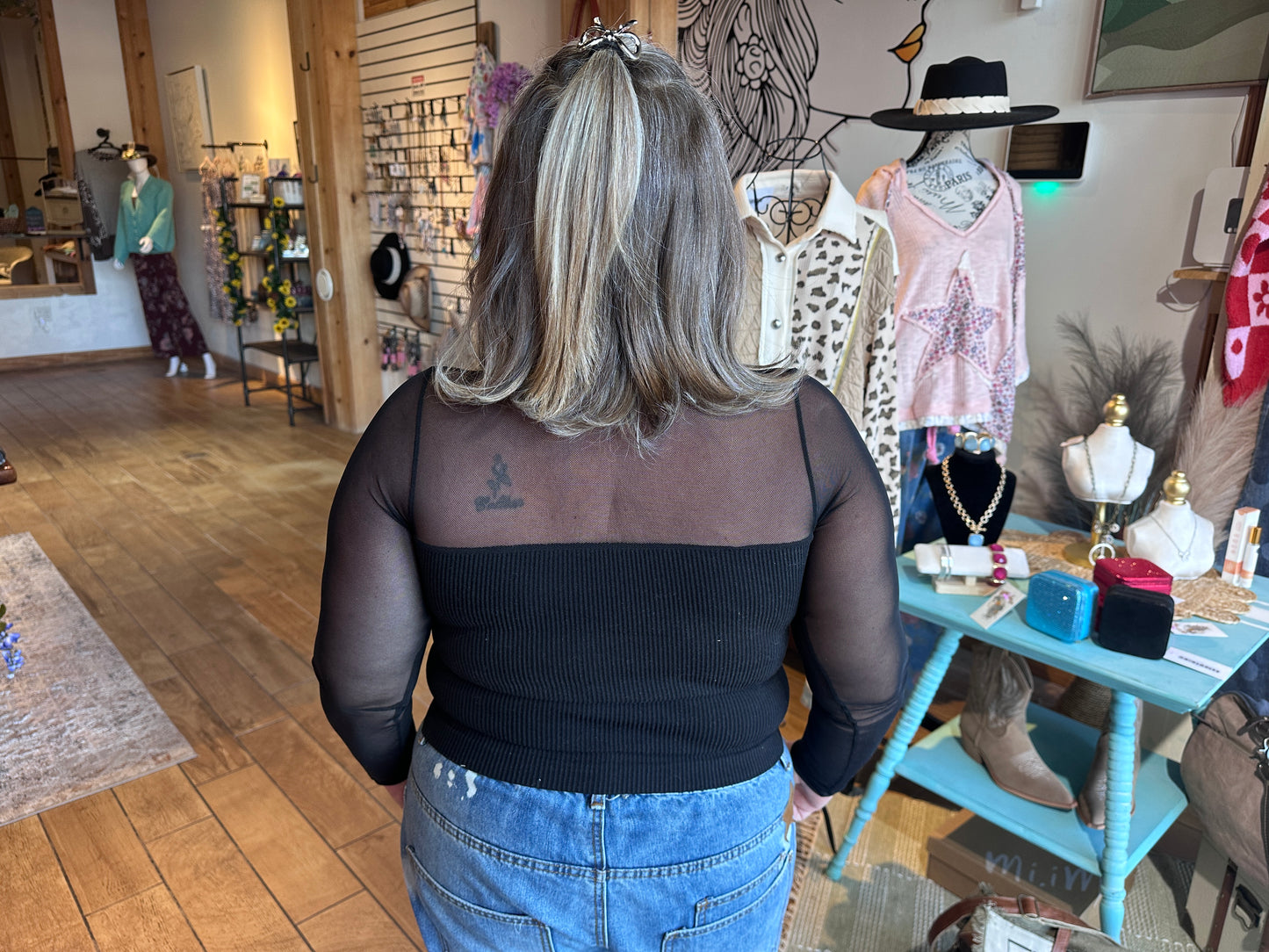 Sheer Long Sleeve Shirt