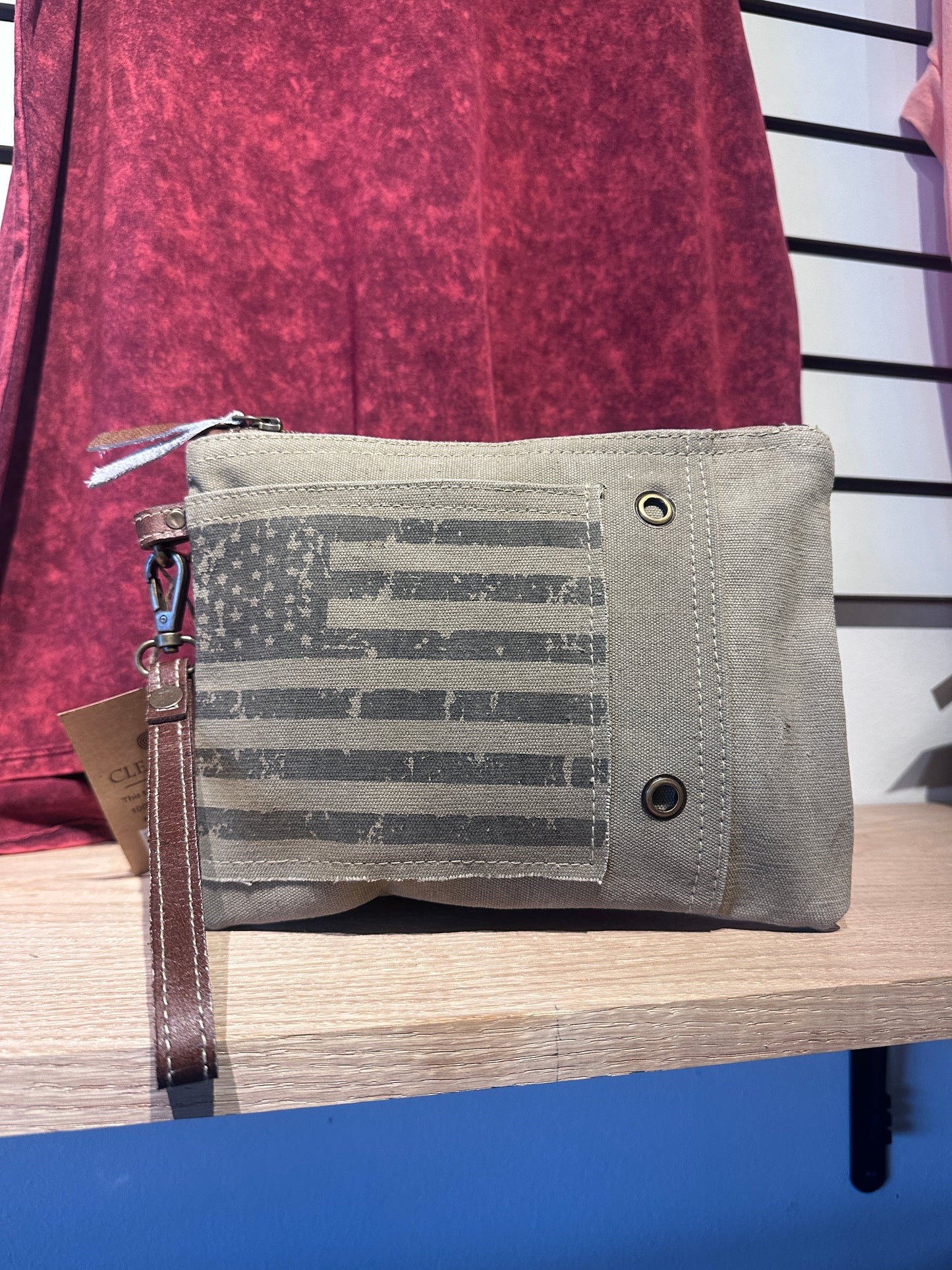 Vintage Flag Wristlet