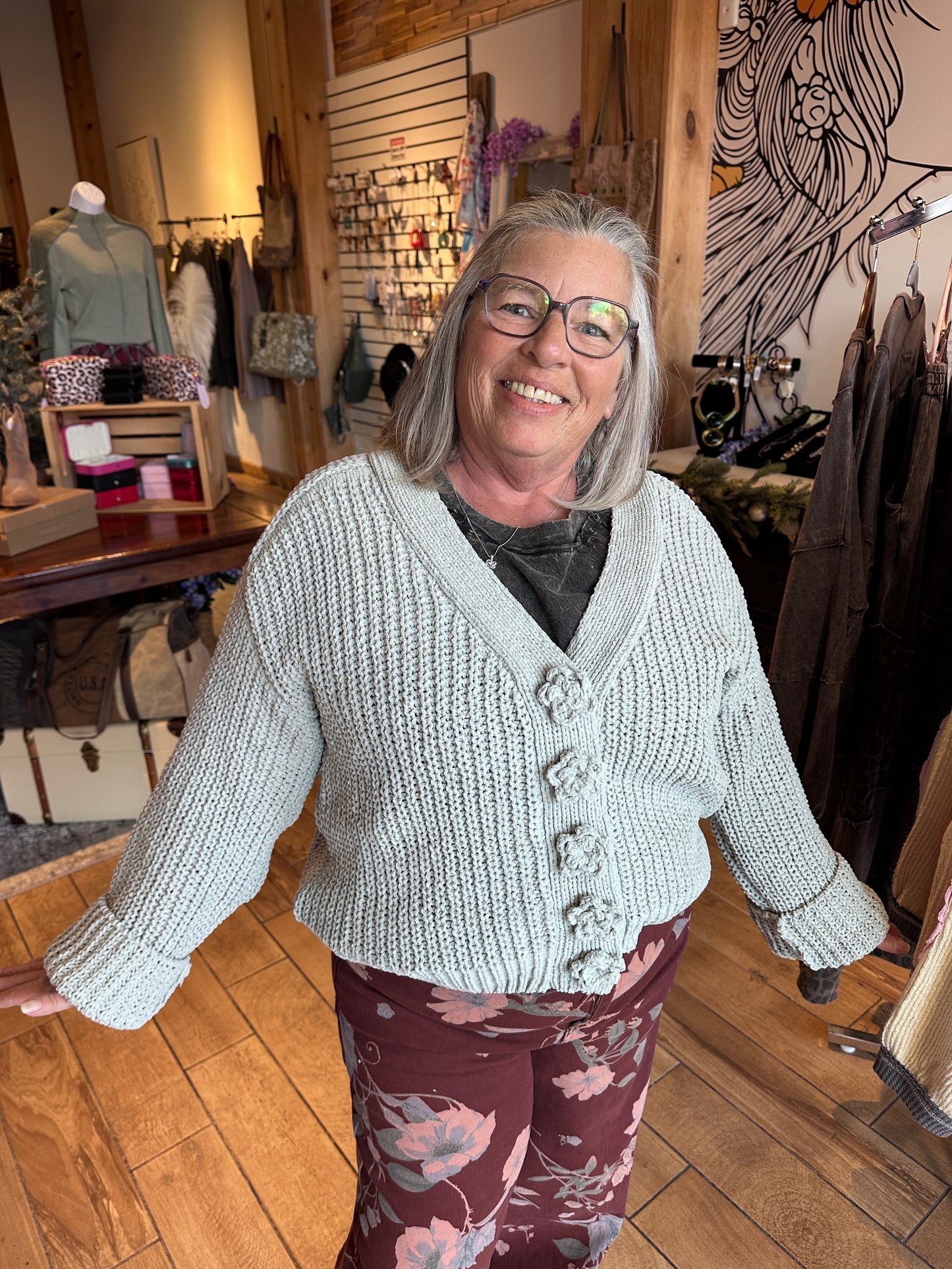 Flower Button Cardigan (POL)