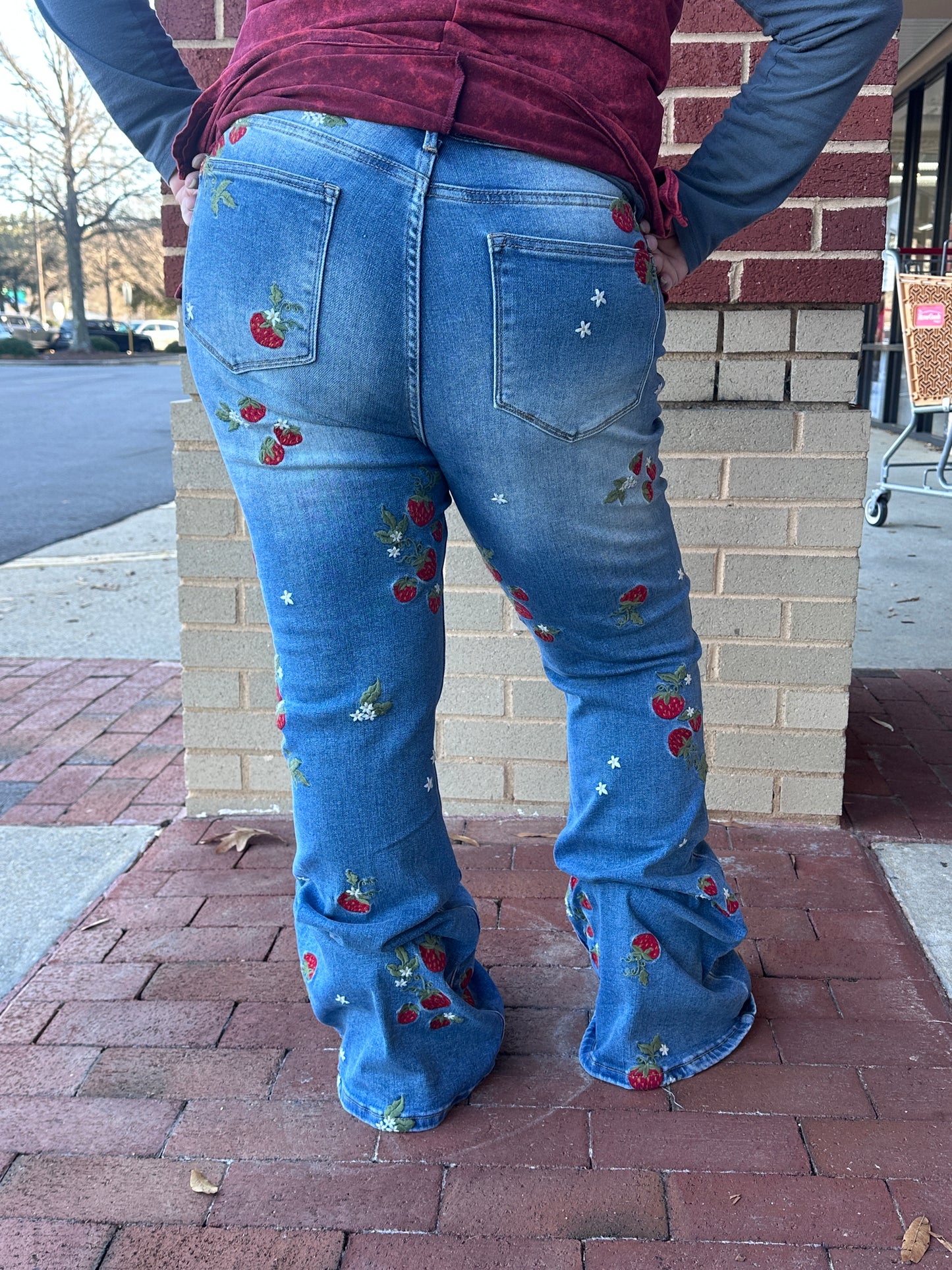 Strawberry Embroidered Jeans (OLI&HALI)