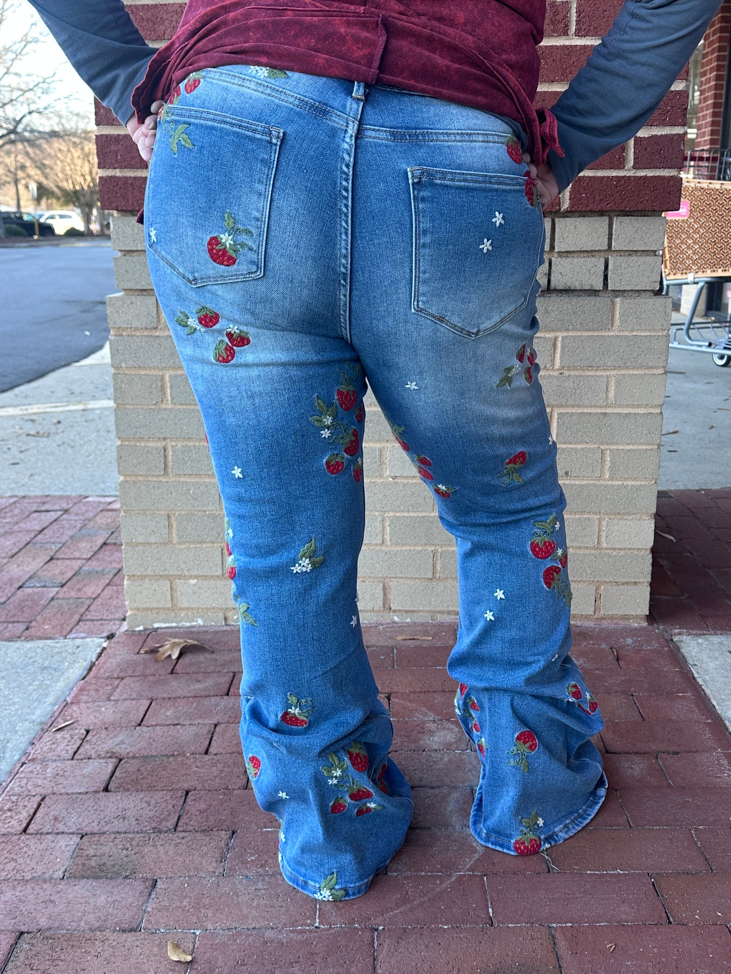 Strawberry Embroidered Jeans (OLI&HALI)
