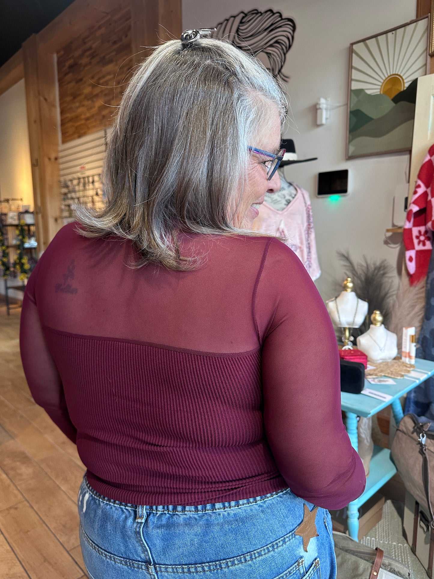 Sheer Long Sleeve Shirt