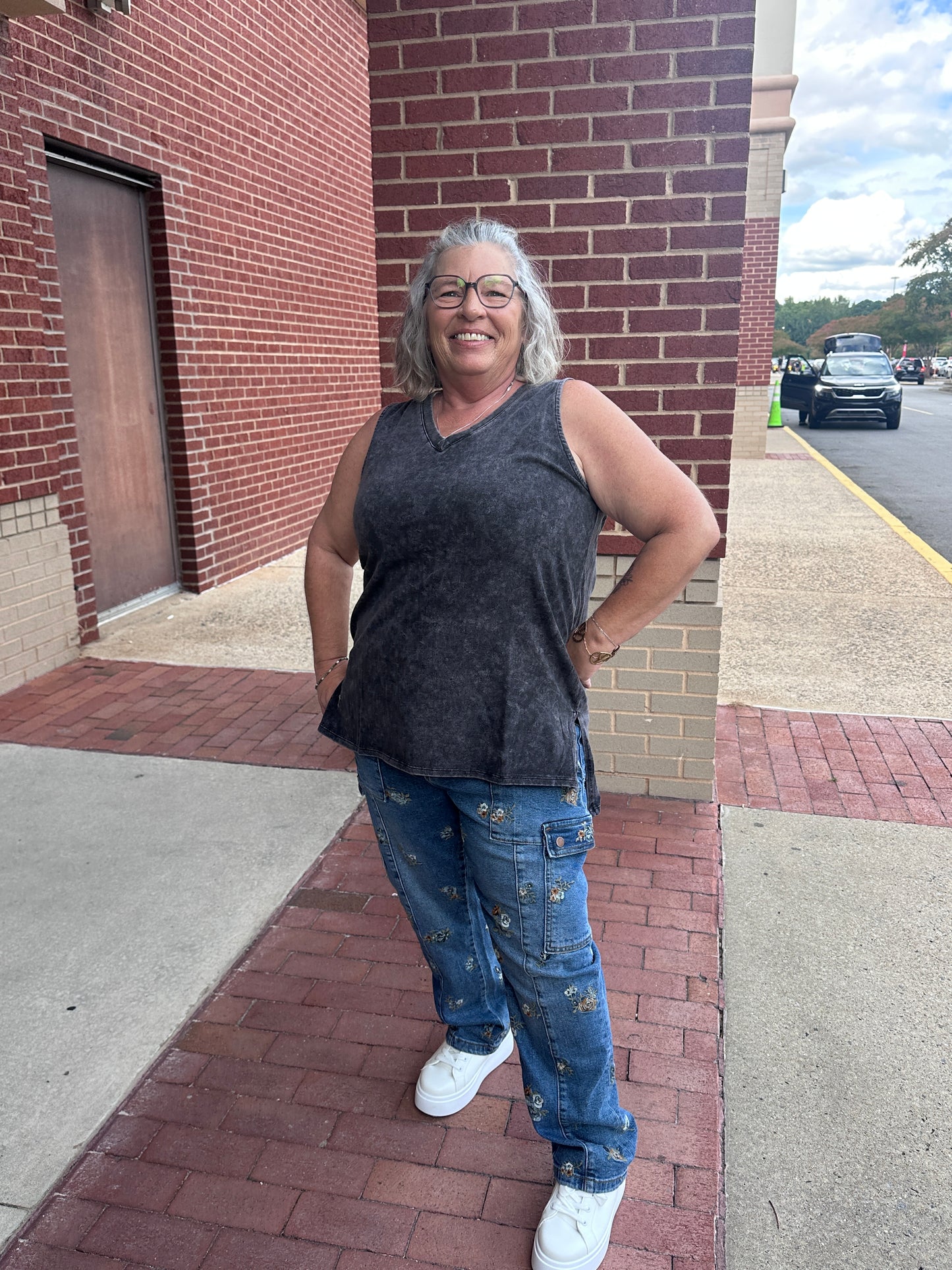 Curvy Washed Tank Top