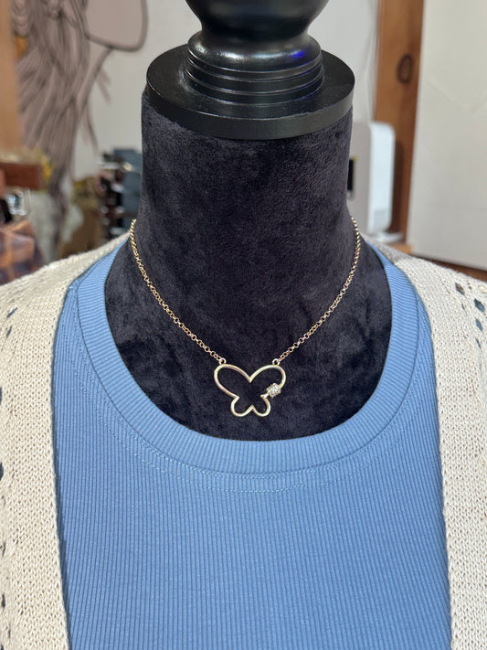 Butterfly Necklace Gold
