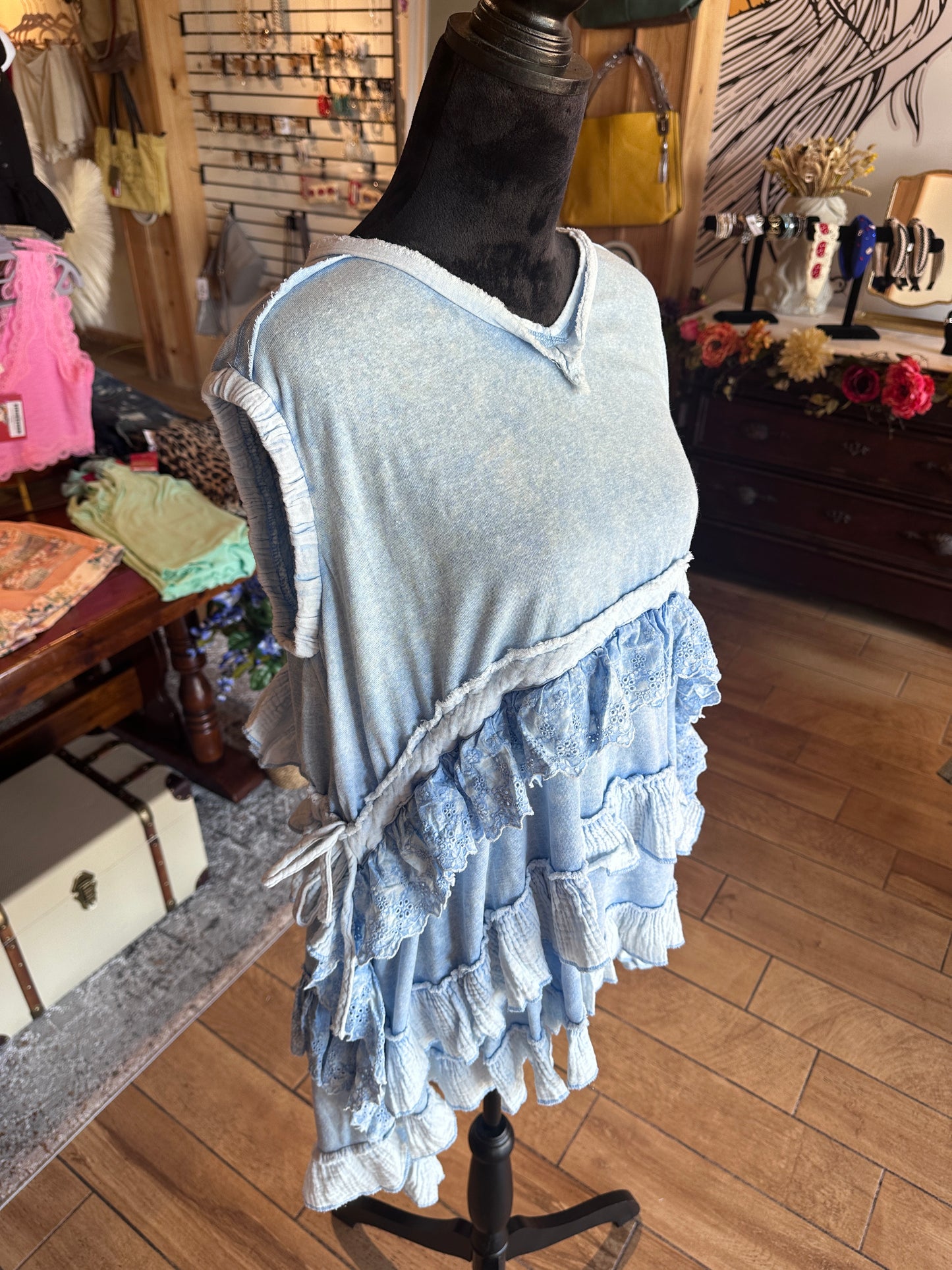 Sleeveless Tiered Ruffle Tunic (OLI&HALI)