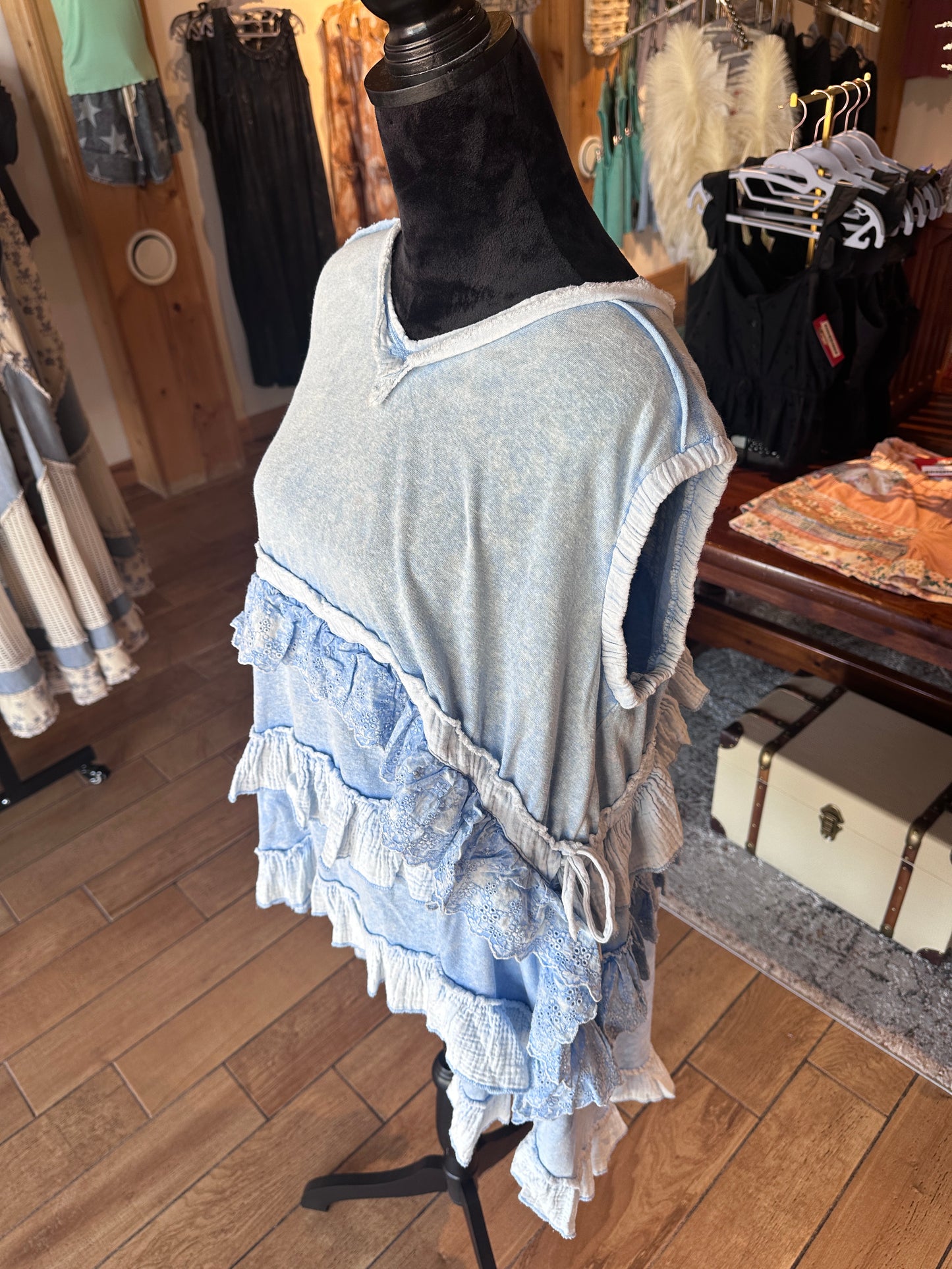 Sleeveless Tiered Ruffle Tunic (OLI&HALI)