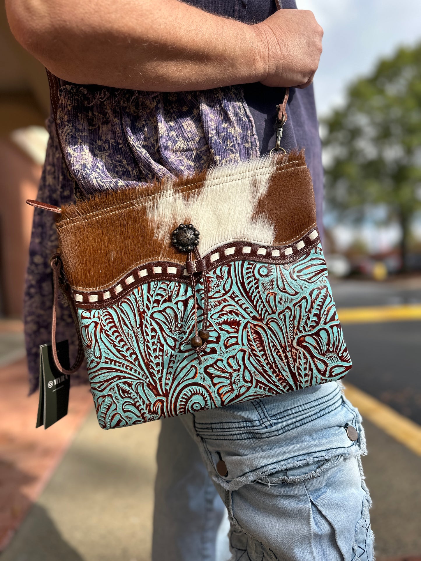 Handtooled Small Crossbody (Myra)