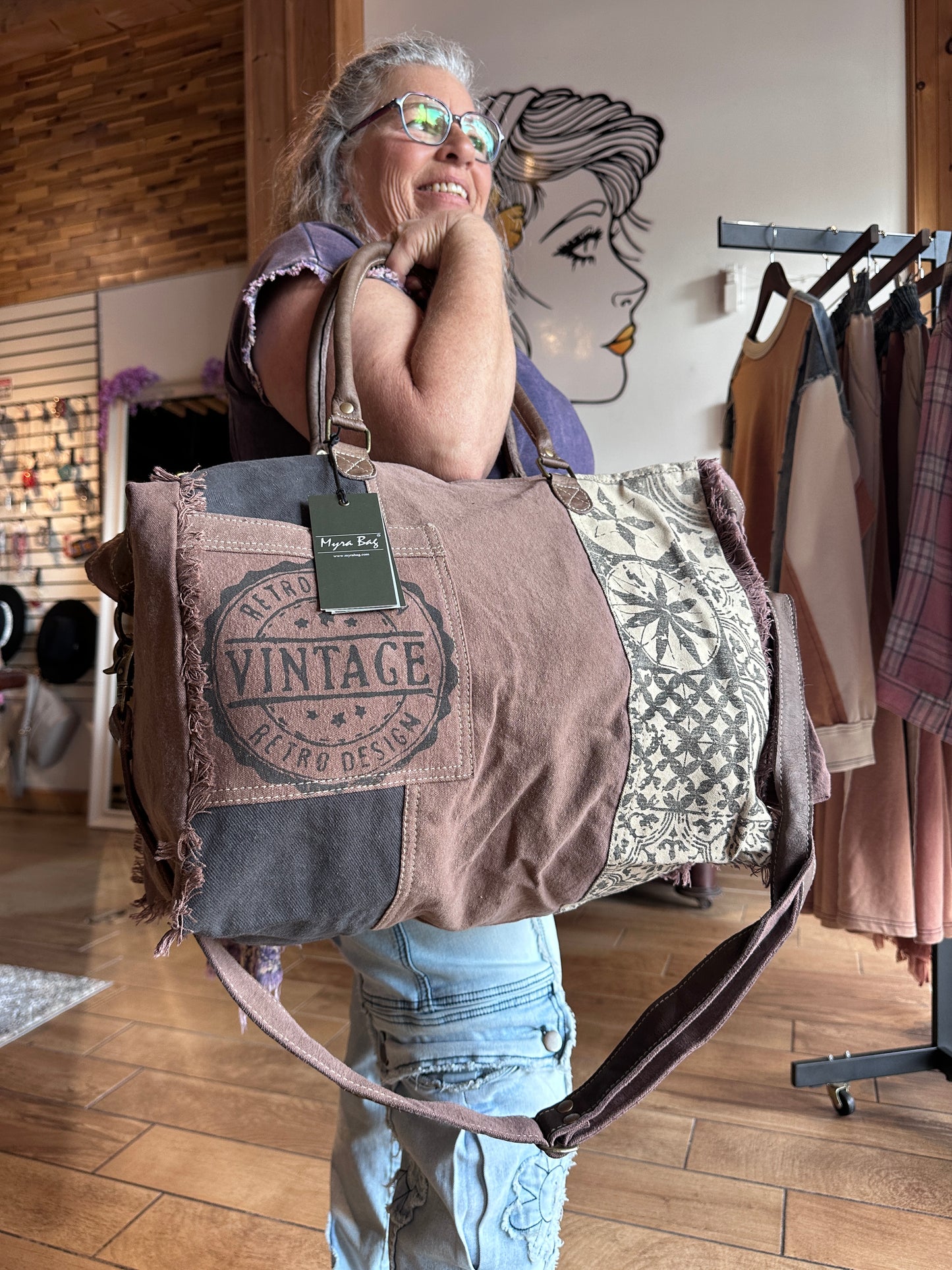 Retro Weekender Tote Medium (Myra)