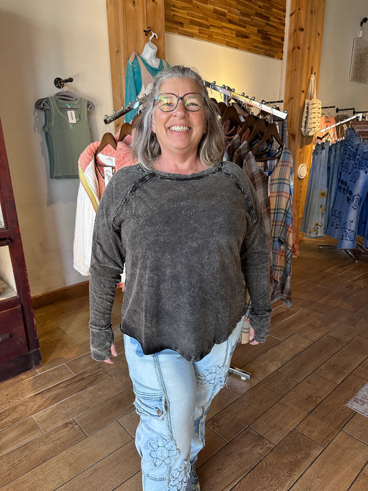 Cotton Top with Thumb Holes