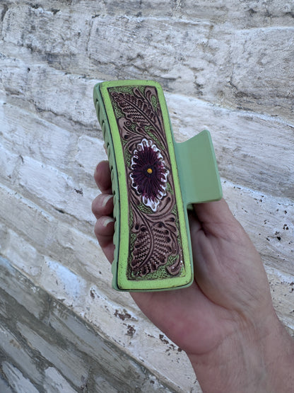 Handtooled Hair Clip (Myra)