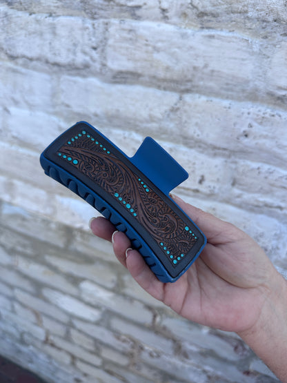 Handtooled Hair Clip (Myra)