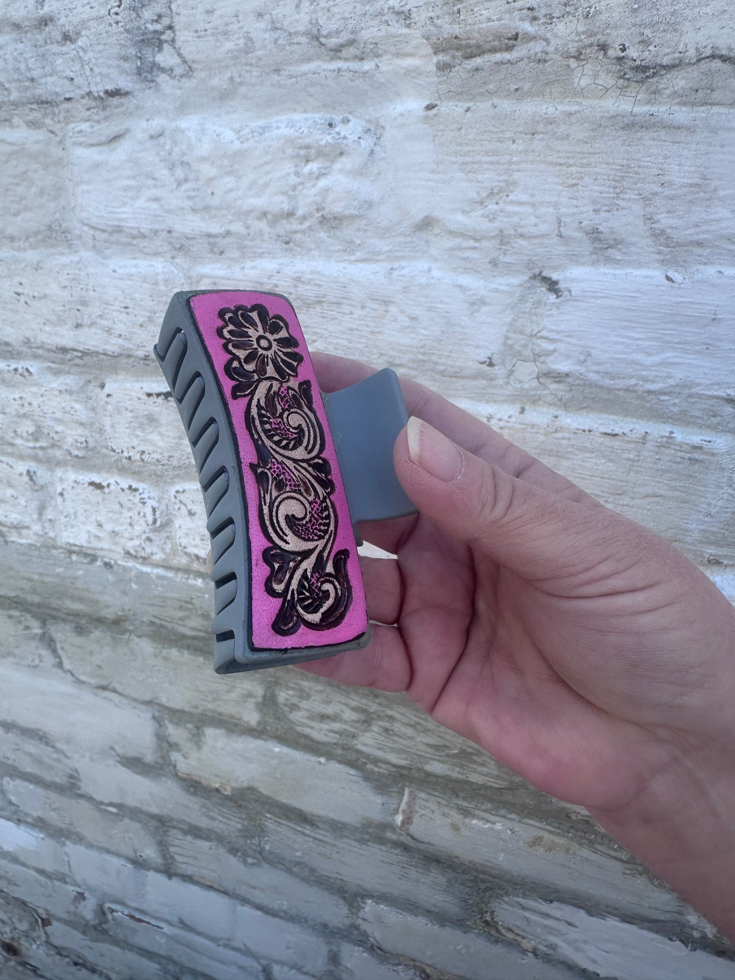 Handtooled Hair Clip (Myra)