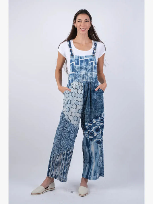 Sapphire Ocean Bohemian Chic Overalls XXL