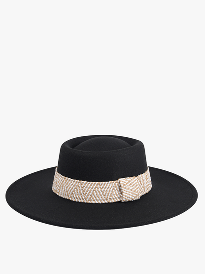 Stevie Boho Trim Wide Brim Fedora - Gypsy Spirit Boutique