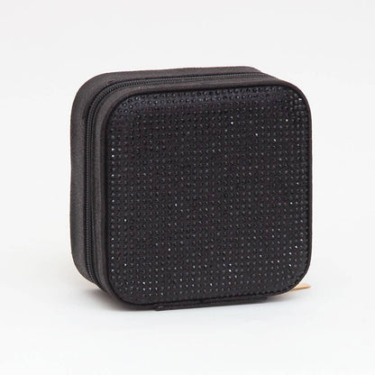 Bling Studded Square Travel Jewelry Organizer Box