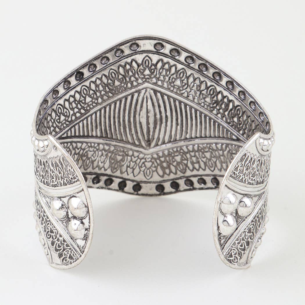 Antique Stone Sun Cuff Bracelet
