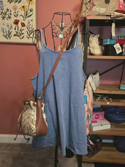 Casual Blue Mini Dress/Romper