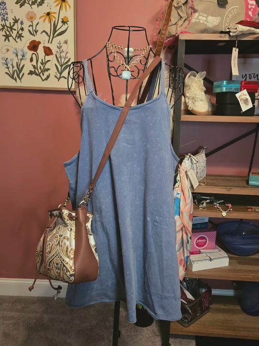Casual Blue Mini Dress/Romper
