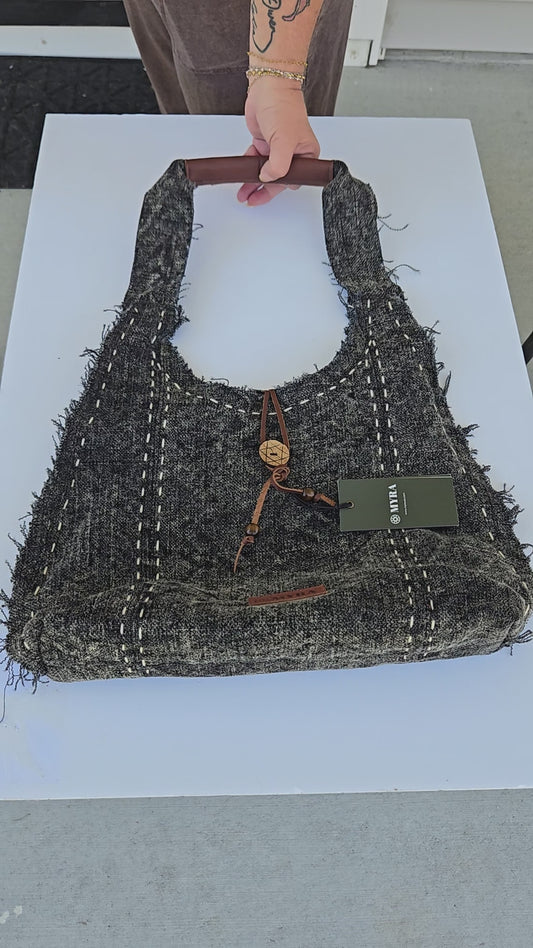 Frayed Hobo Shoulder Bag