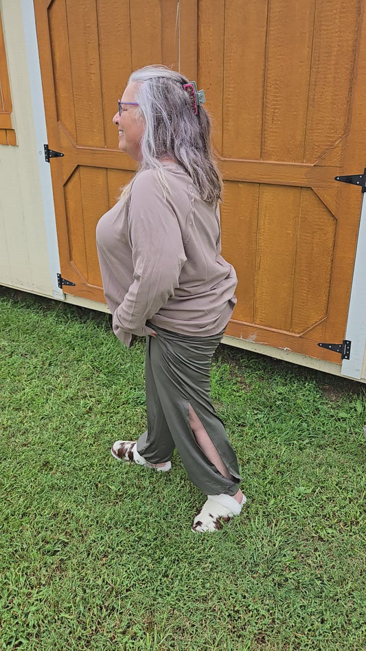 Harem Pants with Side Slit
