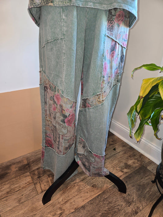 Vintage Patchwork Long Pants