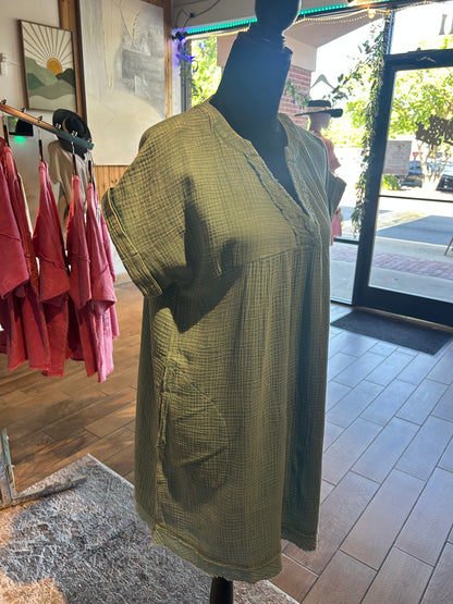 Cotton Gauze Mini Dress
