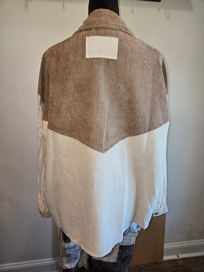 Lace Long Sleeve Button Down