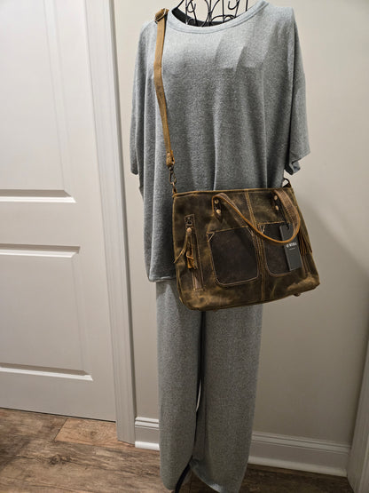 Distressed Leather Crossbody (Myra)