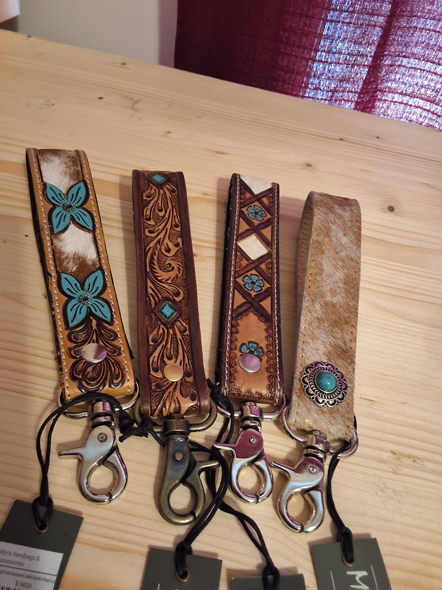 Handtooled Key Fob Keychain (Myra)