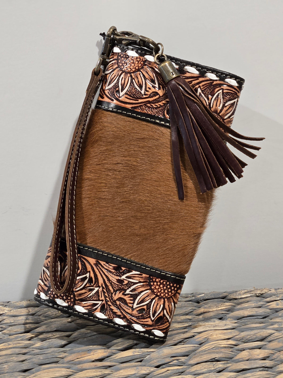 Handtooled Sunflower Wallet