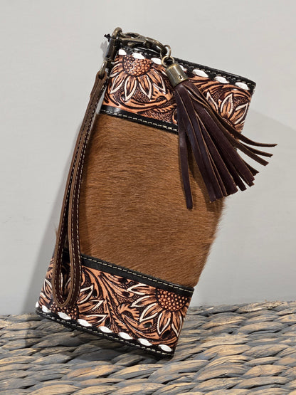 Handtooled Sunflower Wallet