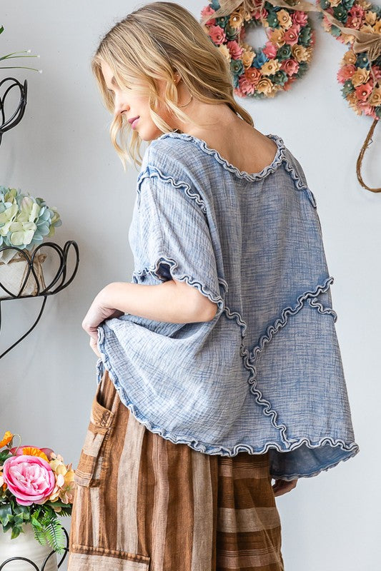 Double Gauze Oversized Top (OLI&HALI)
