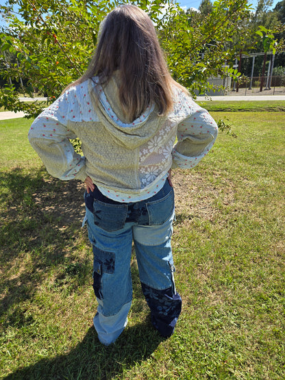 Mixed Patch Cargo Jeans