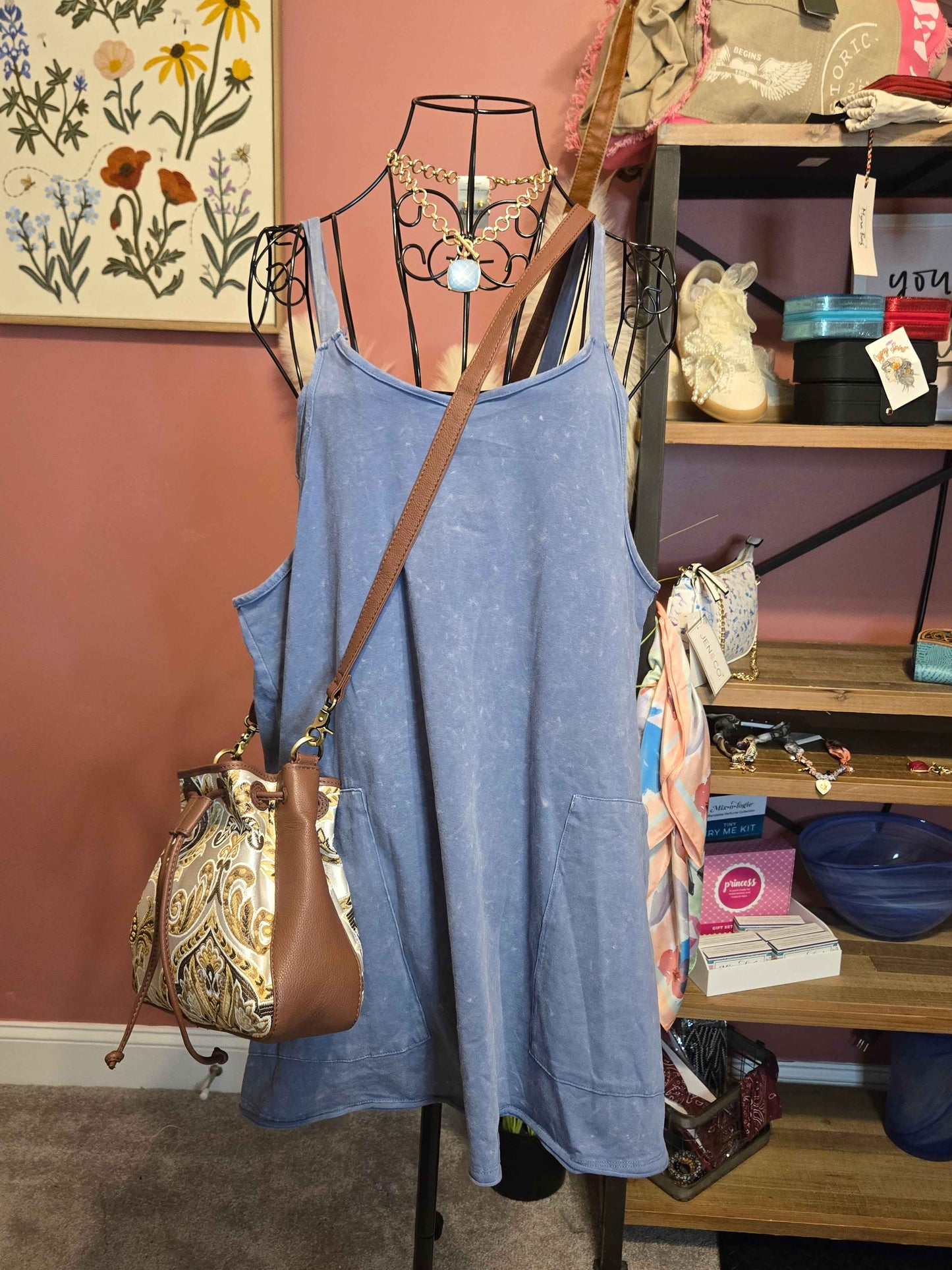 Casual Blue Mini Dress/Romper
